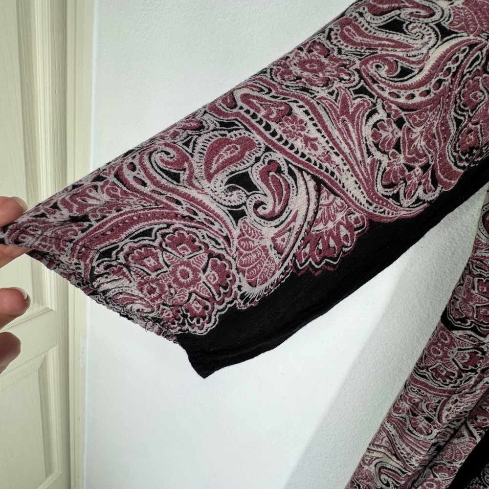Free People Paisley Maxi Dress Deep V Neck Boho Witchy Flowy Gypsy Whimsigoth - Picture 5 of 10